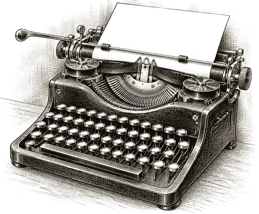 Vintage typewriter illustration